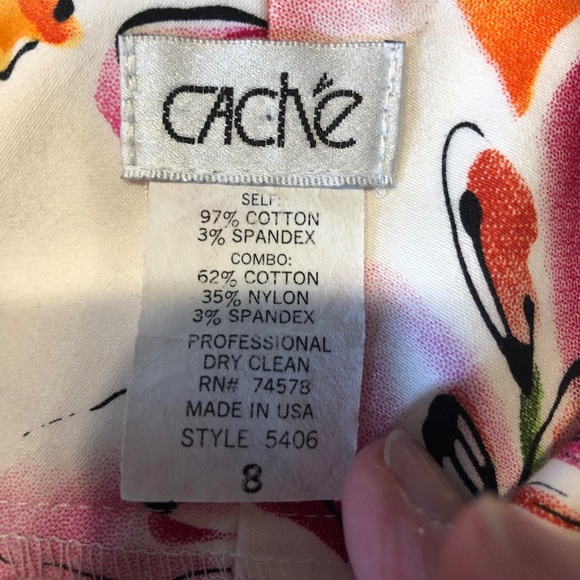 Cache Women’s SET:  Skirt and Top, Top Yellow & Floral Skirt Size 8M - Picture 5 of 5